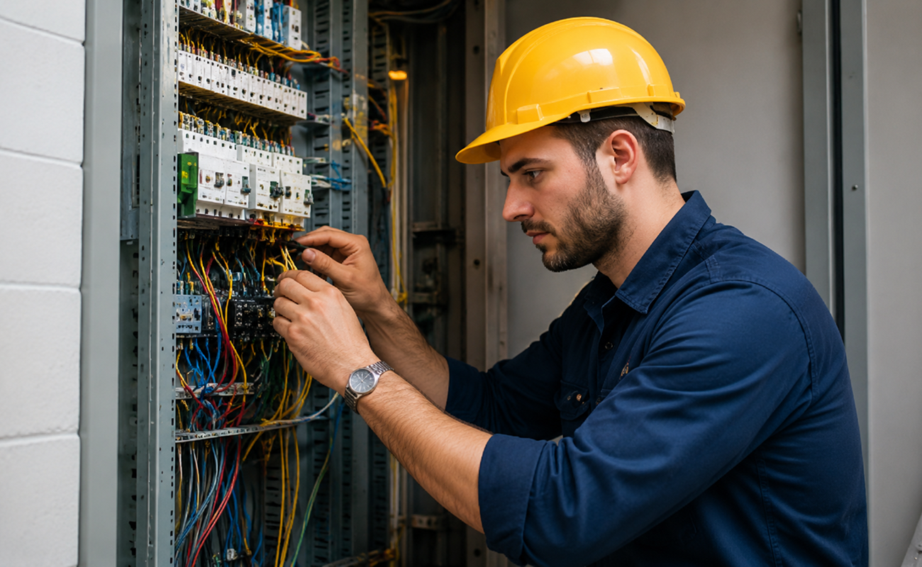 Electrician at work